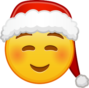 圣诞节圣诞帽可爱脸红emoji