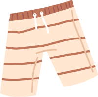 短裤沙滩裤夏季度假插画