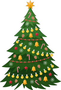 圣诞圣诞节松树节日插画