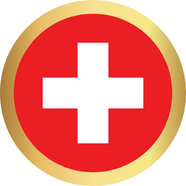 国旗圆瑞士国家足球
