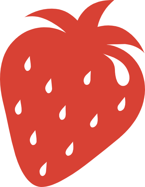 草莓水果剪影果实装饰