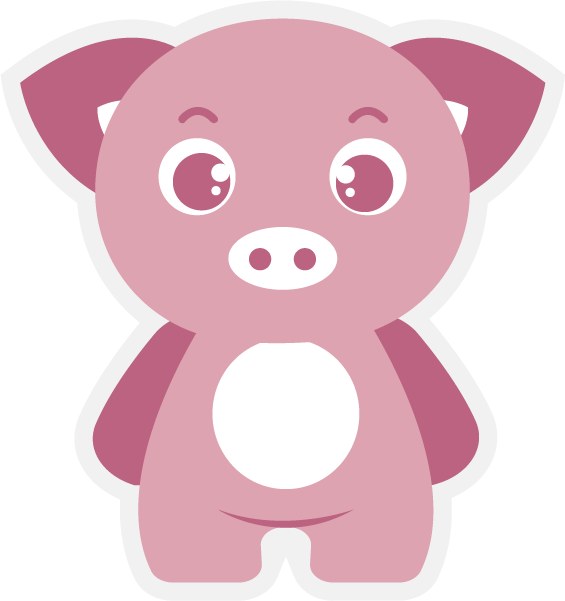猪动物猪年可爱卡通