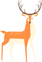 鹿小鹿动物手绘插画