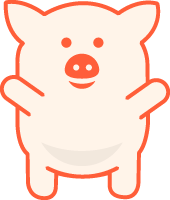 猪动物跳笑容拟人