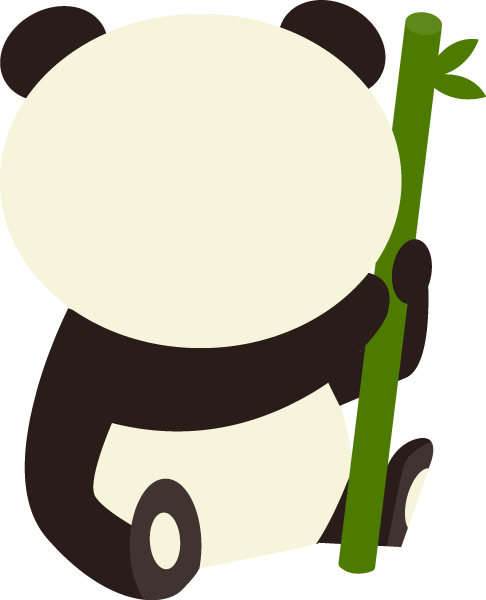 大熊猫头像角色扮演卡通竹子