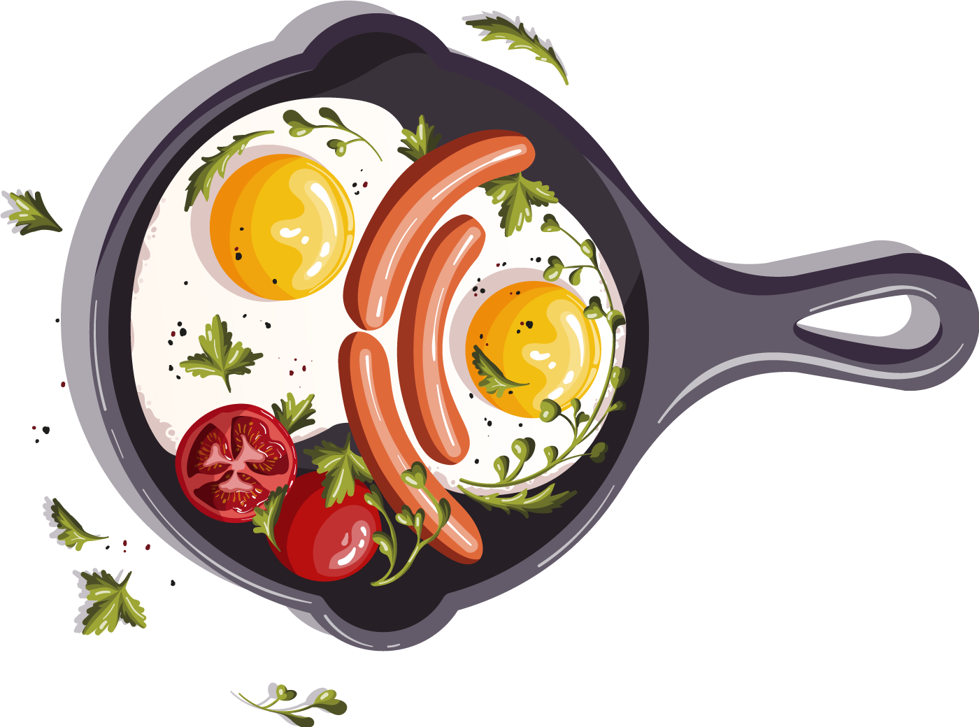 早餐煎蛋荷包蛋插画食物