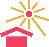 标志太阳房子警示标志标识