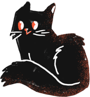 猫黑猫万圣节手绘卡通