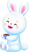 兔子小白兔中秋中秋节喝茶