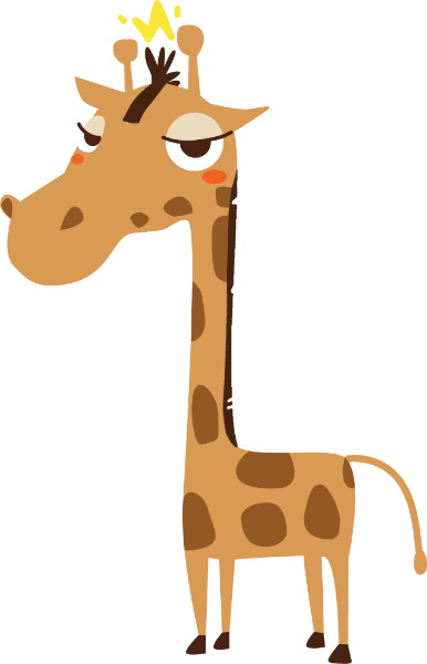 长颈鹿动物卡通可爱呆萌
