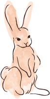 兔子动物复活节水彩笔触
