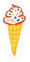 冰淇淋冰激凌甜筒蜡笔画冰淇凌