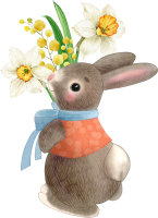 兔子复活节动物手绘水彩
