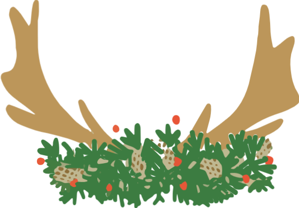 圣诞节鹿头鹿角装饰小草