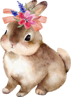 兔子复活节动物手绘水彩