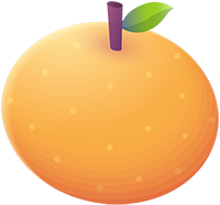 橘子桔子水果插画手绘
