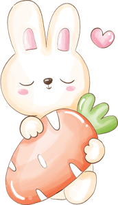 兔子复活节手绘卡通插画