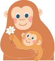 猴子母子母亲节动物亲子