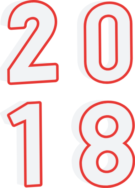 2018数字年份字体设计线条