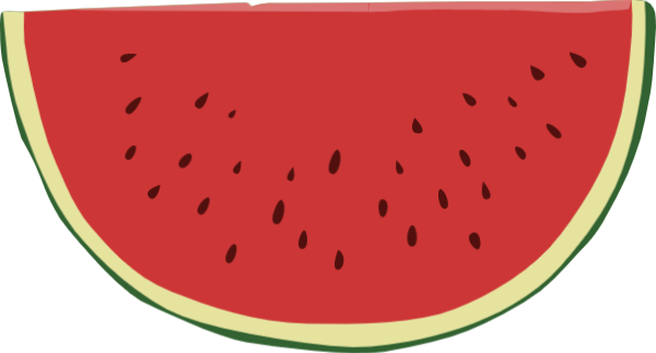 西瓜水果夏天卡通红色