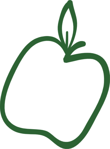 苹果水果食物绿色简笔画