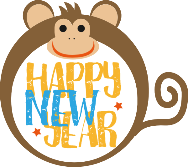 动物猴子英文标语新年