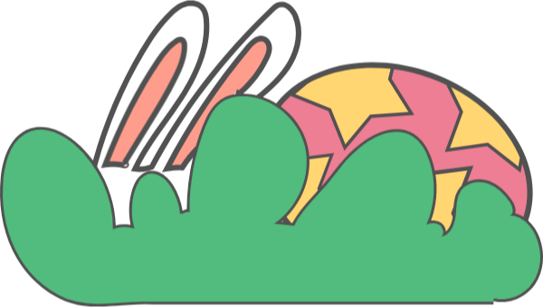 复活节兔子彩蛋草丛卡通