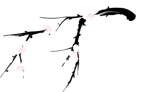 桃花桃树枝桠植物花